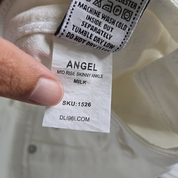 LIKE NEW DL1961 Angel Mid-Rise Skinny Ankle Denim Jeans Pants White Milk Size 28 - Picture 5 of 7